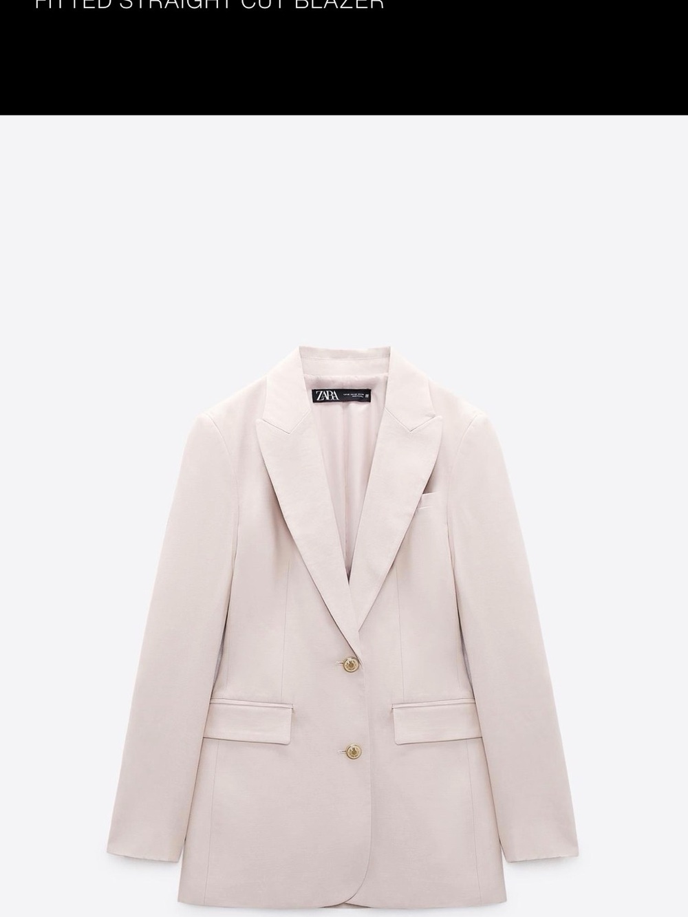 Zara Beige Pink Blazer & Straight Leg Trouser Set XS/S
